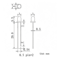 Diodes LED 3mm 5mm Rouge Jaune Bleu Vert Violet UV Multicolore, Perles de lampe indicatrice LED F3 F5