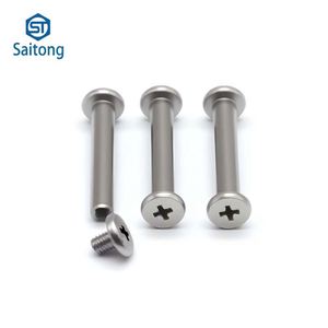 Tornillos de Acero Inoxidable Macho y Hembra con Cabeza Plana Cruzada Interna, Tipo Chicago, para Herrajes de Encuadernación de Cuero - Product Image 1