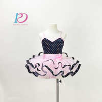 Robe de danse pour filles, enfants, noire, ballet, tap, jazz, performance, jupe, spandex/nylon