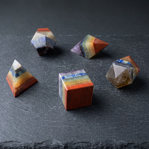 Cristales de Ágata Natural para Exportación, Formas Geométricas Mixtas, Pulidos, para Joyería, Piedras Curativas, Chakra, Set de Geometría Cristalina - Product Image 2