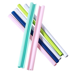 <b>Reusable</b> Silicone Folding <b>Straw</b> 250mm Food Grade Collapsible Drinking <b>Straws</b> For Kids Adults Multicolor - Product Image 1