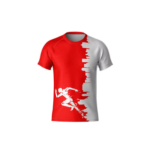 Camiseta Deportiva Corta para Hombre, Sublimada con Impresión Completa, 100% Poliéster, Transpirable y de Secado Rápido, para Maratón, Personalizada Directamente de Fábrica - Product Image 1