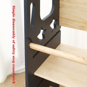 Children's Learning Tower Solid Wood <b>Step</b> Stool With Handrails Safety Design For <b>Kitchen</b> Washing - Product Image 4