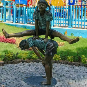 Estatuas <span class=keywords><strong>de</strong></span> bronce antiguo <span class=keywords><strong>de</strong></span> niños Pose juguetona Religiosa Anime Metal Art Die Cut Plated Painted Brass Iron Model - Product Image 2