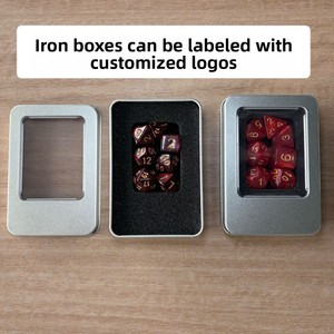 Dados Poliédricos (7 Piezas) con Esquinas Redondeadas, Diseño de Mito, Patrón de Mármol, Colores Transparentes Surtidos, Incluye Todos los Dados Estándar - Product Image 4