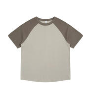 T-shirt uni pour homme de haute qualité en gros, 240g coton, modèle parent-enfant, avec insert d'épaule, manches courtes, coupe oversize, couleur unie