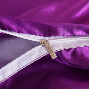 Soft Silky Satin Solid <strong>Purple</strong> 4pc Deep Pocket <strong>Bedding</strong> <strong>Set</strong> for Queen Bed - Product Image 6