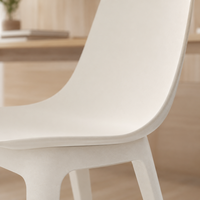 Chaise de salon empilable moderne et minimaliste QINUO en polypropylène blanc
