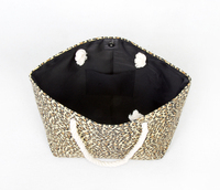 Sac à main à épaule en toile de luxe pour femme, grand sac de plage d'été imprimé léopard, fourre-tout tendance