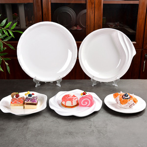 Assiette creuse A5 en mélamine blanche, grande, ronde, en plastique, imitation porcelaine, vaisselle pour buffet, restaurant, hôtel, usage commercial - Product Image 4