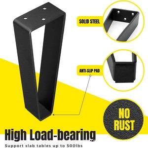 Metal <b>Table</b> <b>Legs</b> 20cm High Steel Industrial Design Easy Installation for Slab <b>Tables</b> - Product Image 3