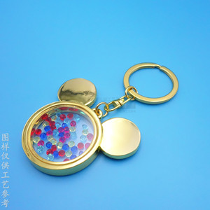 Porte-clés Tête de Mickey Mouse en Alliage de Zinc Doré avec Strass Incrustés, Pendentif de Voiture - Product Image 3