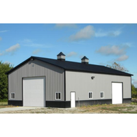 Bâtiment en métaux lourds personnalisé kits de grange à poteau préfabriqué entrepôt de ferme atelier de self-stockage soudage