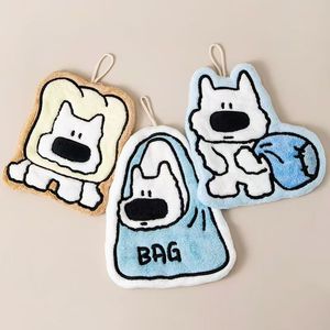 Cute Puppy Hand Towel 18x25 Cm Coral Fleece Super Absorbent Hanging Kitchen Bathroom Towel - Product Image 2