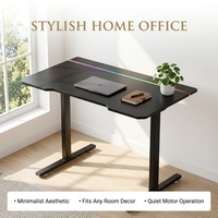 Bureau électrique réglable en hauteur AOR, construction métallique, design extensible, éclairage moderne, protection contre la surchauffe