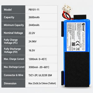 PB101-11 2600mAh 22.2V Batería de Iones de Litio Recargable de Repuesto para <span class=keywords><strong>Robot</strong></span> Limpiador de Piscinas <span class=keywords><strong>WYBot</strong></span> A1 - Product Image 3