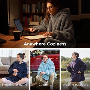 Wholesale Custom Wearable <strong>Blanket</strong> Hoodie Custom Flannel TV <strong>Blanket</strong> Oversized Sherpa <strong>Hooded</strong> Fleece <strong>Blanket</strong> with Sleeves - Product Image 5