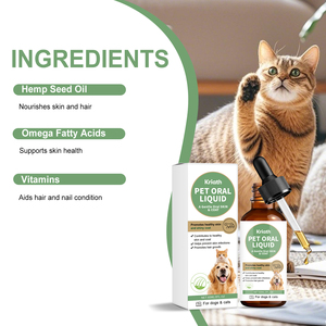 Gouttes liquides pour la peau et le pelage des animaux – Huile de chanvre pour la brillance et la douceur des poils, acides gras oméga naturels – Soutien quotidien en gros - Product Image 5