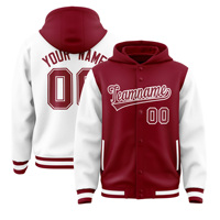 Vente en Gros Manteau d'Hiver Homme Grande Taille Personnalisé de Baseball Manches Longues Blouson Teddy Personnalisable Veste Coupe-Vent à Capuche Cousue