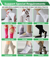 Logo personnalisé Gym Grippy Yoga chaussettes pour femmes mignon brodé lettre anti-dérapant Grip Pilates chaussettes pour l'automne