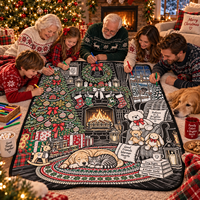Couverture à colorier DIY de Noël, lavable et réutilisable, en flanelle, pour peinture familiale, cadeau de Noël personnalisé pour enfants