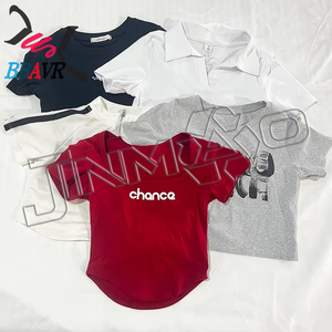 เสื้อครอปท็อปผู้หญิงสไตล์มาเลเซีย ผ้าคอตตอนหนา สำหรับฤดูร้อน เสื้อผ้ามือสองขายส่งราคาโรงงาน คละแบบ - Product Image 3