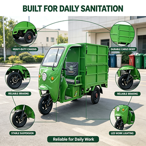 Triciclo Elettrico per Rifiuti con Capacità di Carico 500kg HX1200DZH-1, <span class=keywords><strong>Dimensioni</strong></span> 3200*1200*1850mm, 24 Tubi, Controller Personalizzabile OEM - Product Image 6
