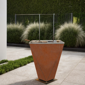 2023 nuevo estilo <span class=keywords><strong>chimenea</strong></span> de jardín de acero resistente a la intemperie patio trasero <span class=keywords><strong>barbacoa</strong></span> al aire libre parrillas de <span class=keywords><strong>barbacoa</strong></span> de Metal de acero Corten - Product Image 4