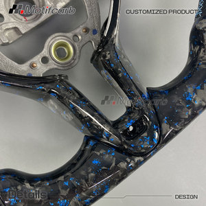 Volante de Fibra de Carbono Forjado Azul Personalizado para Hyundai Elantra N I30N I20N N-line Serie N con Pantalla LED Inteligente de RPM - Product Image 4