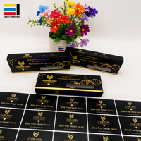 Boîte en papier personnalisée pour porte-cartouche en forme de stylo, noir et or, avec fenêtre transparente, conception gratuite, vente en gros OEM
