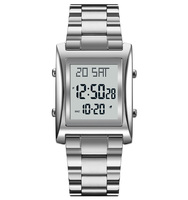 Montre Skmei 1812 pour homme, bracelet en acier inoxydable, montres numériques étanches 30m pour hommes