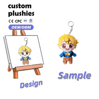 Porte-clés en peluche personnalisé, poupée en peluche, porte-clés mignon avec logo, accessoire en peluche d'arts martiaux, cadeau promotionnel en gros, support de clés en peluche