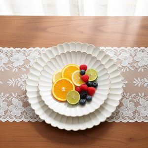 Service de vaisselle de mariage artisanal populaire, design marbre blanc de luxe, <span class=keywords><strong>assiettes</strong></span> de présentation pour événements, festivals et locations - Product Image 4