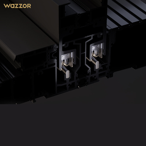 نظام أبواب زجاجية منزلقة مزدوجة مقاومة للأعاصير من وازور، متوفرة في المخزون، أبواب زجاجية ألمنيوم للشرفات والباحات الداخلية والخارجية - Product Image 3