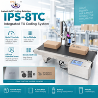Imprimante jet d'encre TIJ IPS-8TC pour code date sur convoyeur, imprimante jet d'encre de bureau pour codes-barres, convoyeur TIJ 25 m/min pour cartons et sachets