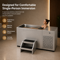 Baignoire à glace en acier inoxydable de conception moderne avec refroidisseur intégré pour la récupération sportive