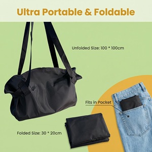 Bolsa de Viaje de Gran Capacidad, Ligera, con Cierre de Gancho y Bucle de Poliéster, para Viajes, Gimnasio, Portátil, Campamento, con Cordón Ajustable - Product Image 3