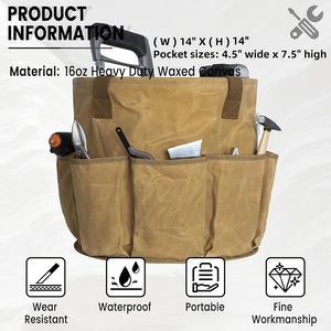 Waterproof Barrel Bag Softback Open <b>Top</b> With Pockets For Gardening <b>Tools</b> Unisex Capacity Below 21 Litre Minimalist Style - Product Image 4