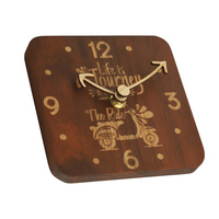 Horloge de table silencieuse carrée en bois, design personnalisé, pour la maison ou le bureau