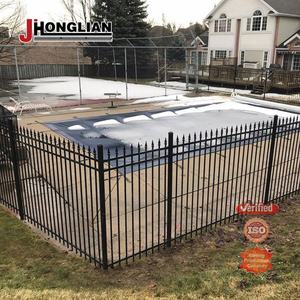 Valla de jardín moderna de 4 pies, 5 pies y 6 pies al por mayor, barandilla de jardín tubular galvanizada negra personalizada para paneles de valla de acero de zinc - Product Image 4