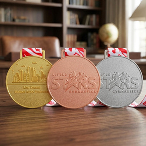 Médailles de sport personnalisées avec logo de gymnastique en étoiles en relief 3D, en alliage de zinc, finition or, argent, <span class=keywords><strong>bronze</strong></span>, médailles de gymnastique pour récompenses - Product Image 2