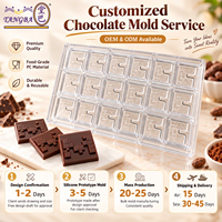 Moule à chocolat carré géométrique personnalisé Tangba en polycarbonate, moule à praline 3D texturé en relief, pour chocolatier, confiserie, pâtisserie