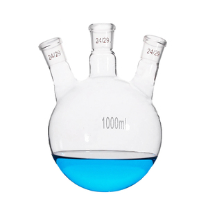 Fiole à trois collets à fond rond 100ml 250ml 1000ml en verre épais pour expériences de laboratoire de chimie - Product Image 4