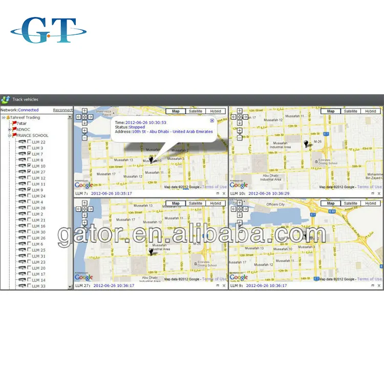 PCベースのWeb GPS追跡システムプラットフォームサポート8000ユニットデバイス
