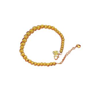 Bracelet en chaîne de perles en forme de cœur en alliage de cuivre plaqué or avec pierre naturelle, cadeau de bijoux de luxe léger en or sablé pour femme, idéal pour un anniversaire - Product Image 5