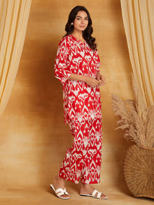 ชุดเสื้อผ้าพิมพ์ลายดอกไม้สไตล์ชาติพันธุ์ ผ้าฝ้ายแท้ 100% ขายดีอันดับต้นๆ ผลิตจากวัสดุรีไซเคิล สำหรับฤดูใบไม้ผลิ/ฤดูร้อน จากซัพพลายเออร์อินเดีย - Product Image 3