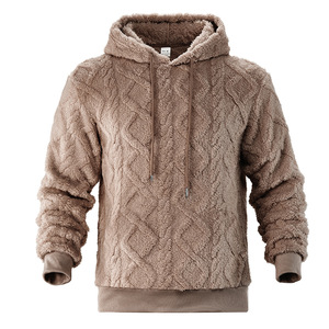 Sweat à capuche en polaire pour homme, couleur unie, coupe ample, longueur normale, 100% polyester, sweat à capuche chaud pour l'automne et l'hiver - Product Image 5