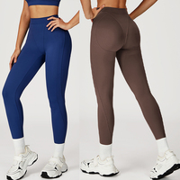 Leggings de yoga taille haute pour femmes avec poches arrière, respirants, séchage rapide, sans coutures, en Spandex/Nylon, effet ventre plat, grandes tailles XXL/XL