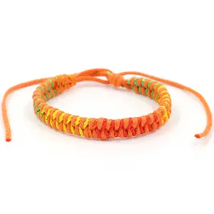 Nepal arco-íris pulseira cor multi-cor mão corda DIY desejo mão-tecida mão corda