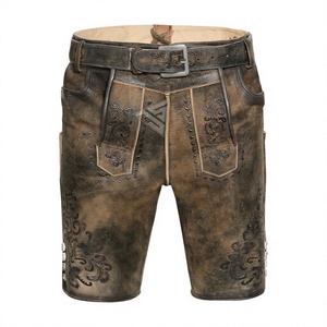 Derniers modèles de Lederhosen bavarois pour hommes, costume d'Oktoberfest, cuir de chèvre véritable, sur mesure, respirant, shorts. - Product Image 1